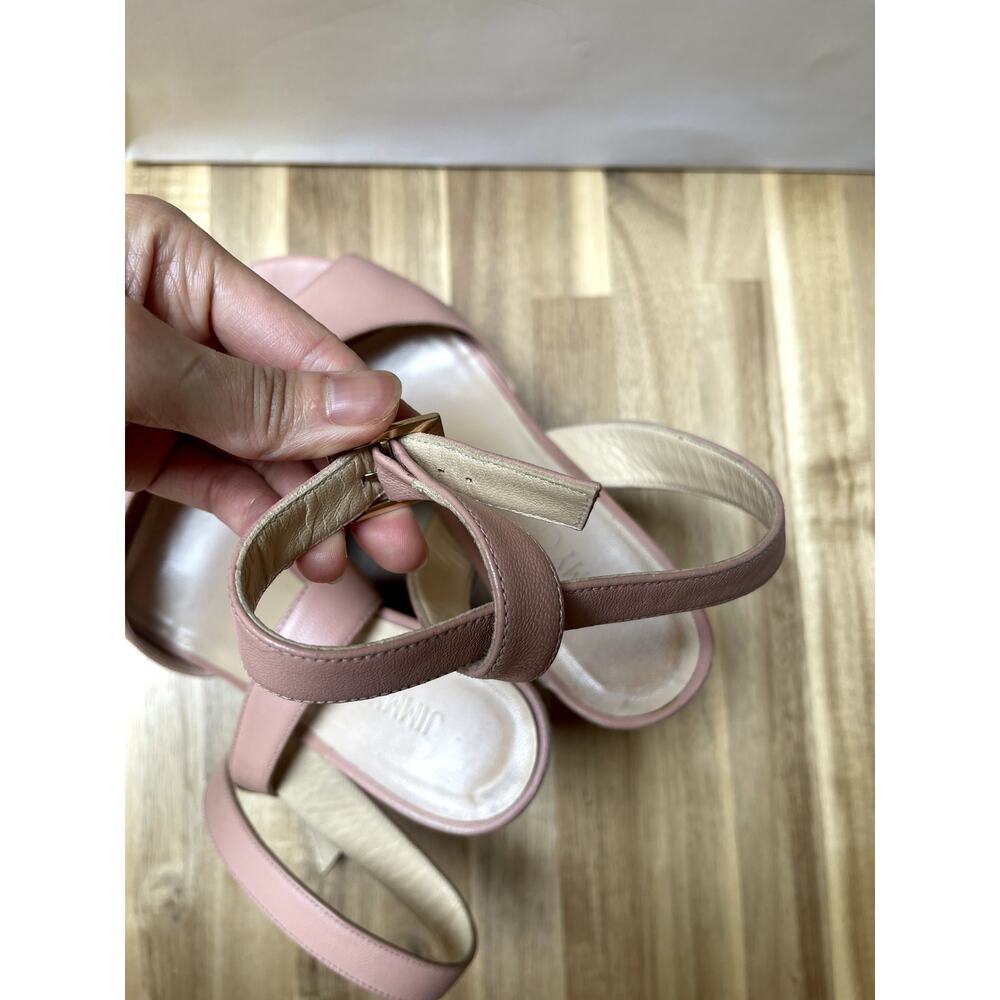 Jimmy Choo Leather Platform Wedge Sandals Embroidered Ballet Pink Size 37 - Picture 13 of 15